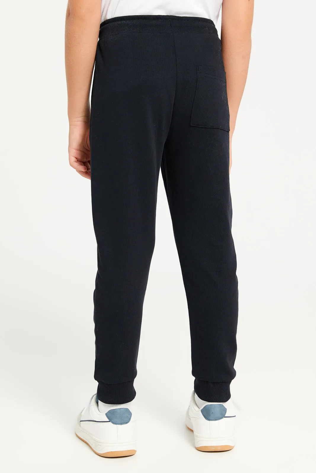 Boys Black Printed Track Pants sold by Redtag product image thumbnail 3