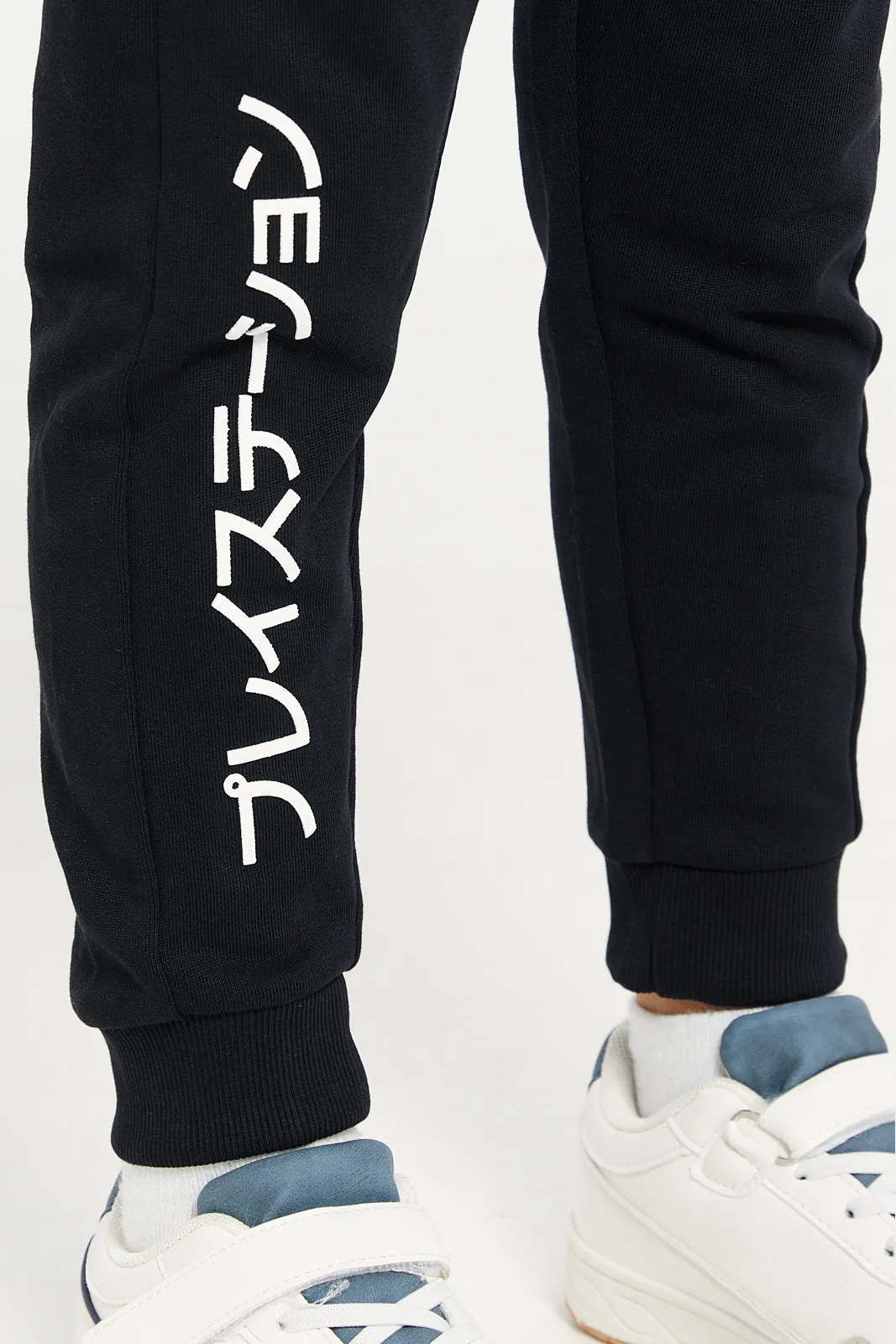 Boys Black Printed Track Pants sold by Redtag product image thumbnail 5