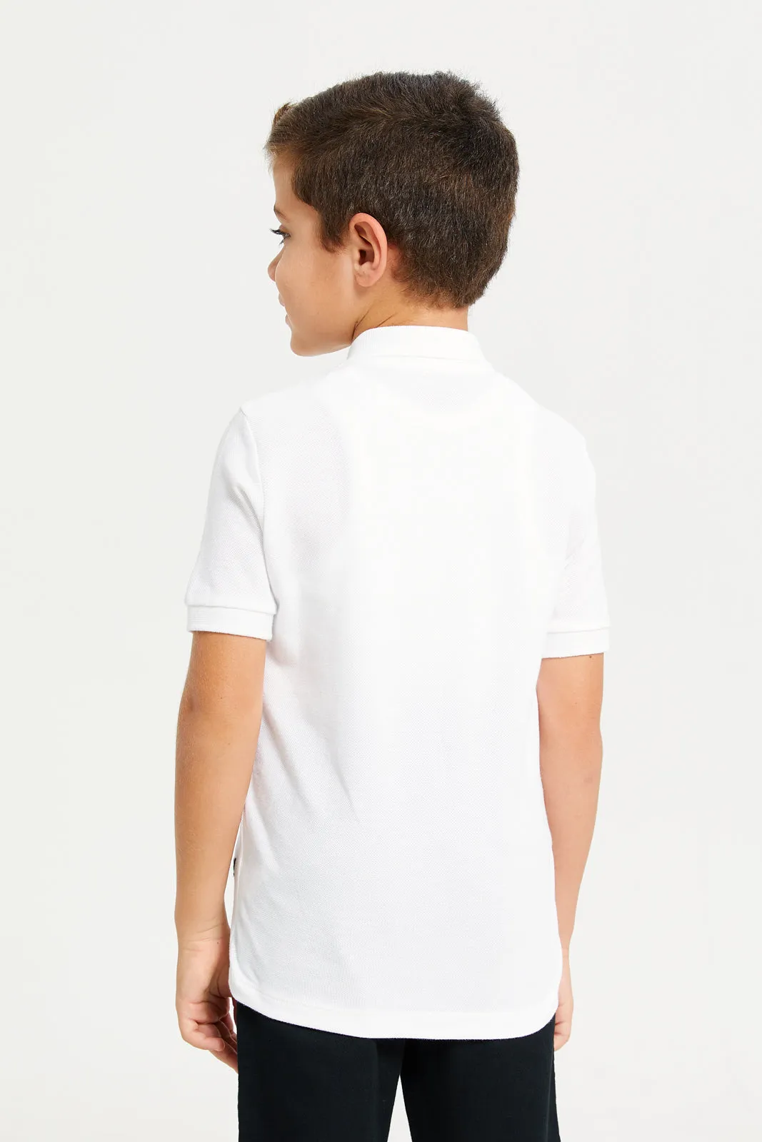 Boys White Embroidered Polo T-Shirt sold by Redtag product image thumbnail 3