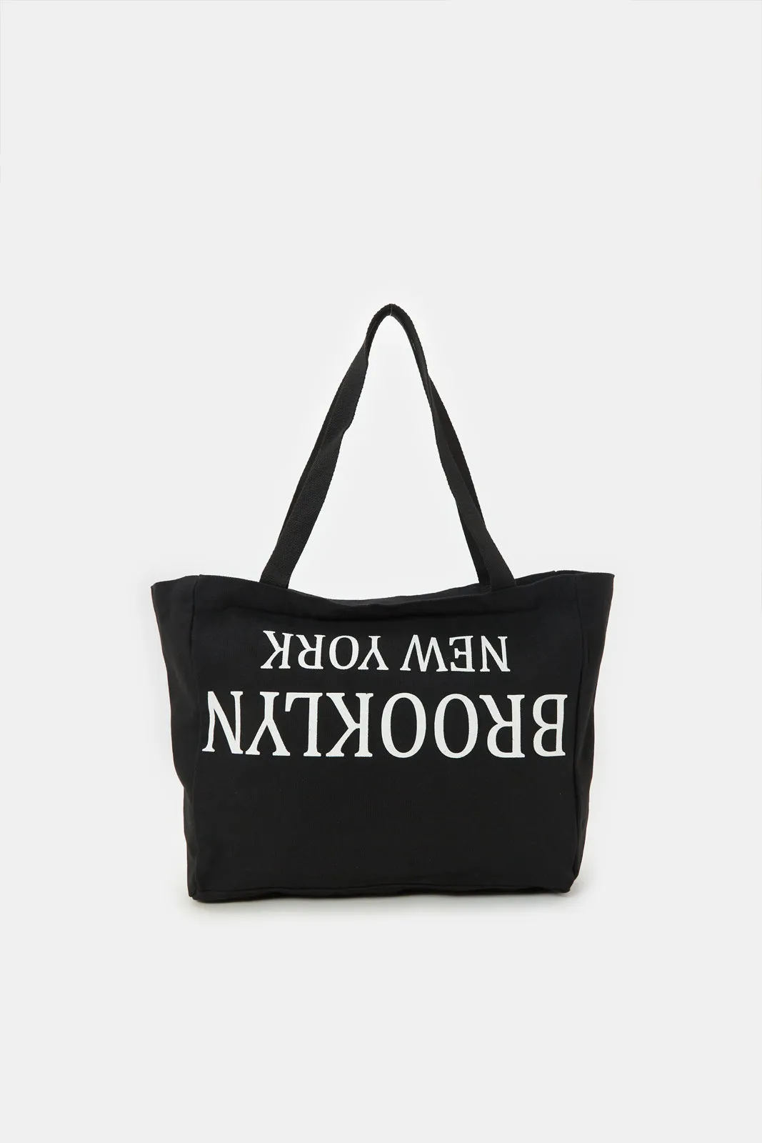 Women Black Printed Shopping Bag sold by Redtag