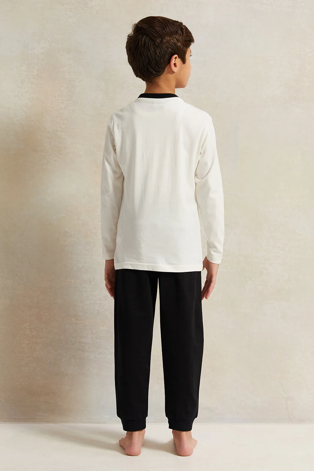 Boys White And Black Mickey Printed Pyjama Set (2 Piece) sold by Redtag product image thumbnail 4