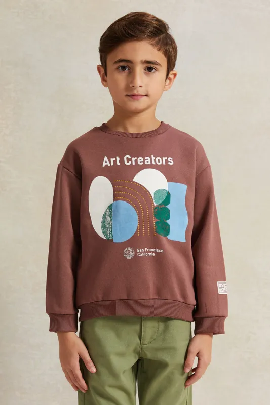 Boys Rust Oversize Embellished Sweatshirt sold by Redtag