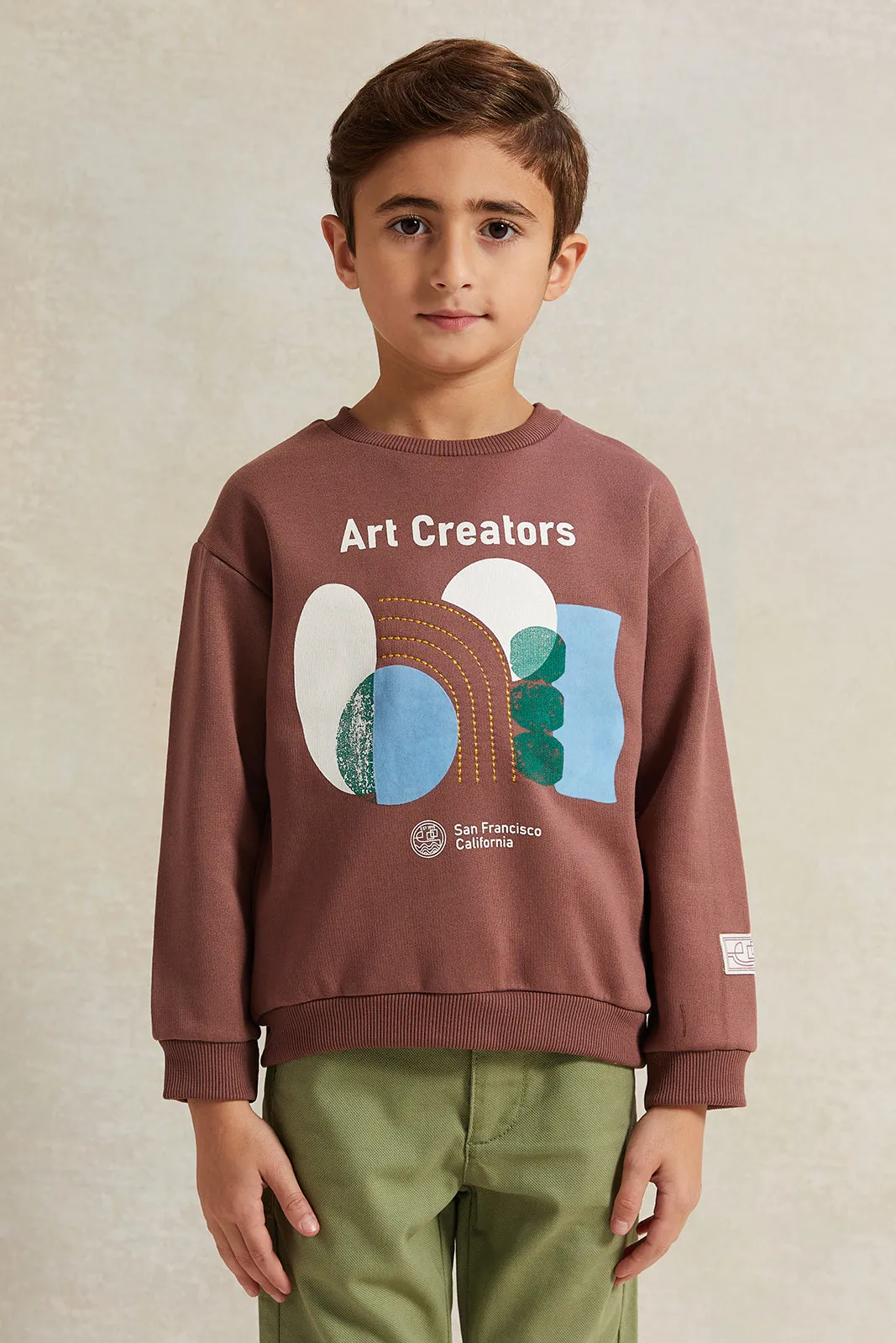 Boys Rust Oversize Embellished Sweatshirt sold by Redtag