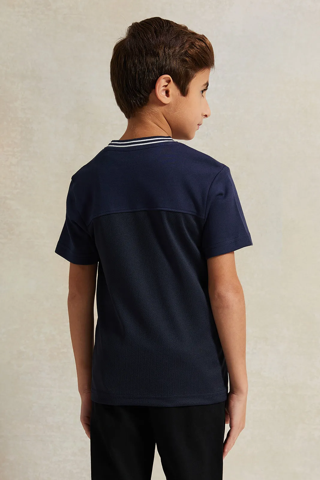 Boys Navy Unstoppable Printed T-Shirt sold by Redtag product image thumbnail 3