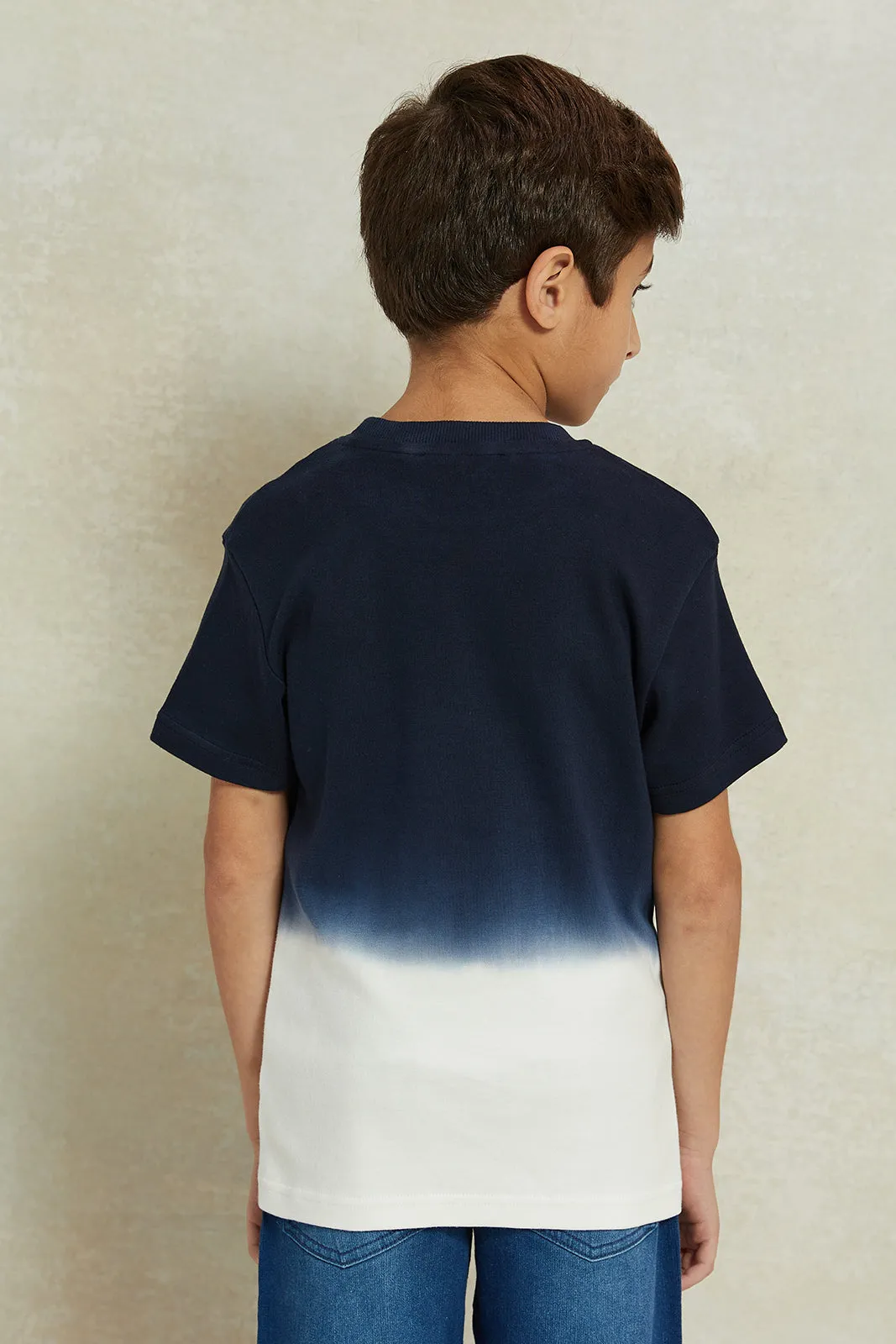 Boys Navy Tie And Dye Printed T-Shirt sold by Redtag product image thumbnail 3