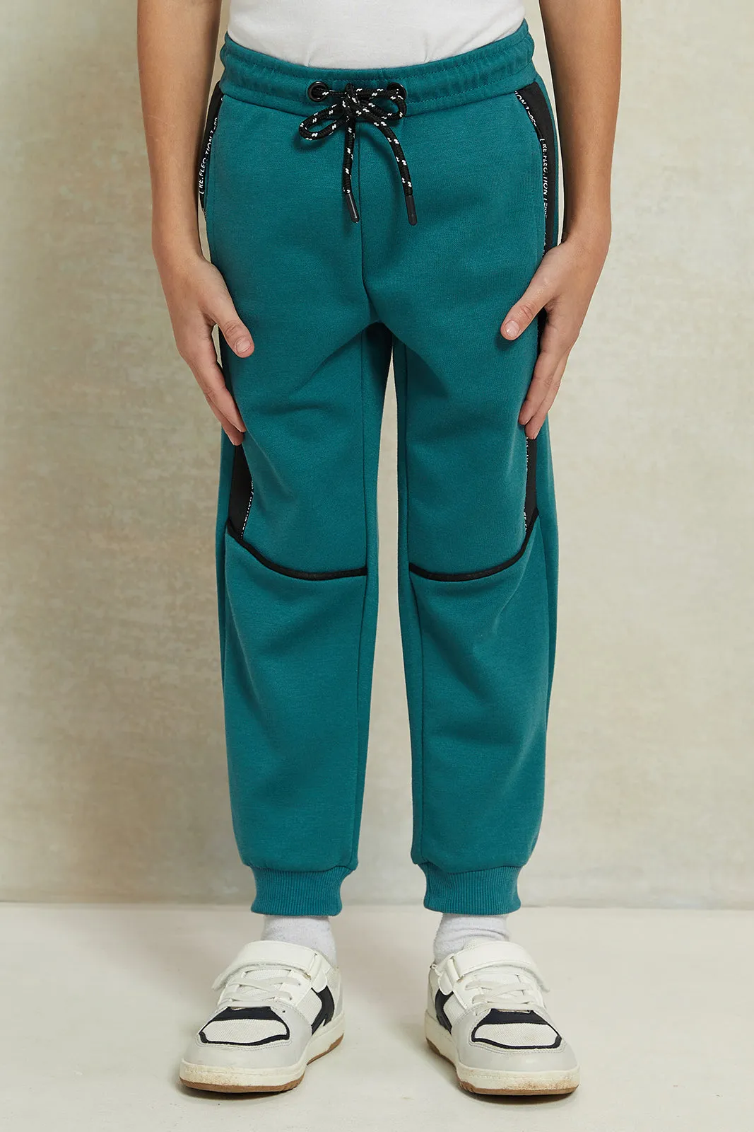 Boys Black And Teal Hooded Jogger Set (2 Piece) sold by Redtag product image thumbnail 3