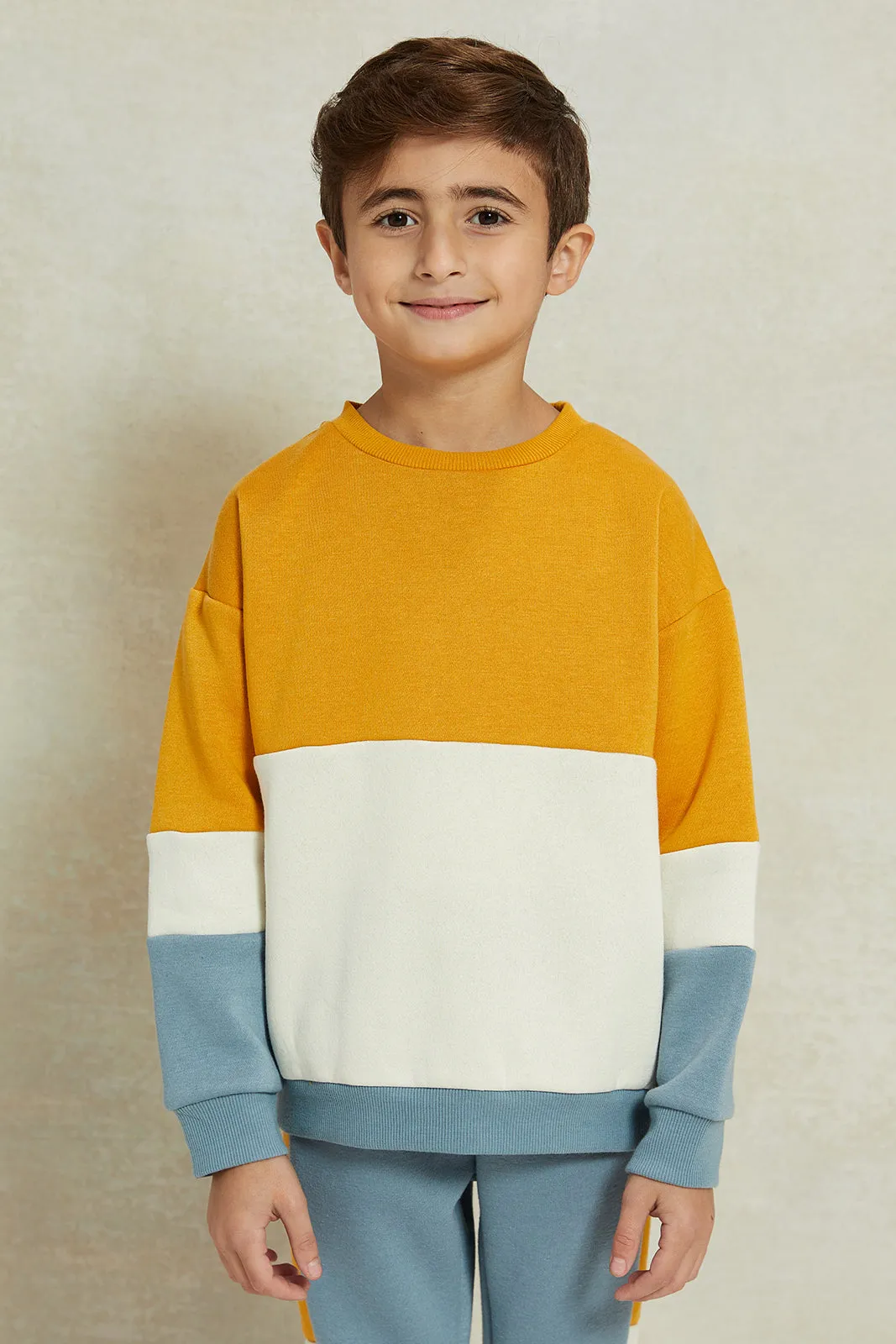 Boys Blue And Mustard Jogger Set (2 Piece) sold by Redtag product image thumbnail 2