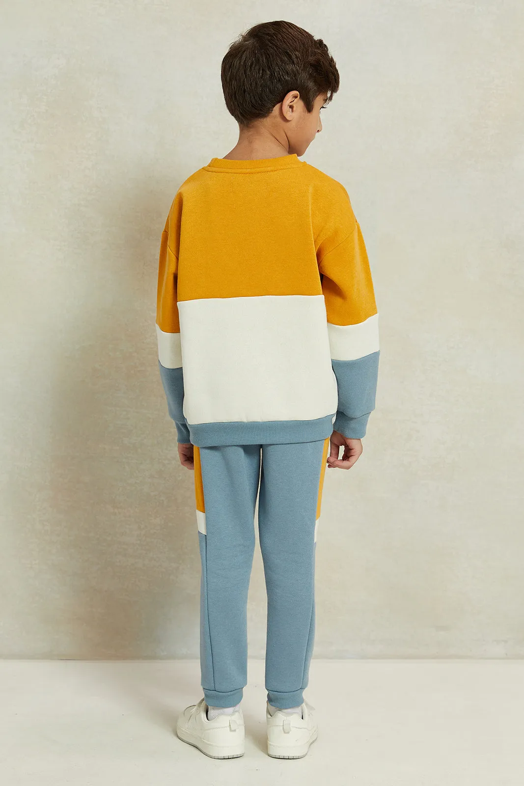 Boys Blue And Mustard Jogger Set (2 Piece) sold by Redtag product image thumbnail 4