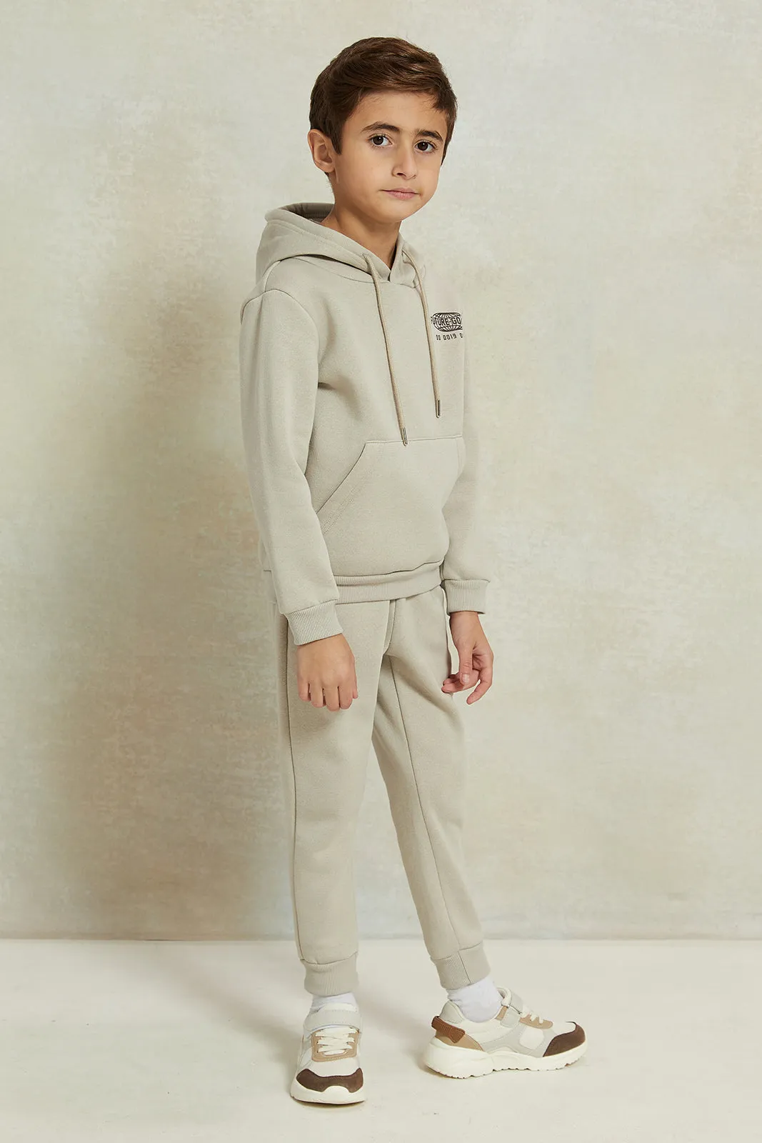 Boys Beige Printed Hooded Jogger Set (2 Piece) sold by Redtag