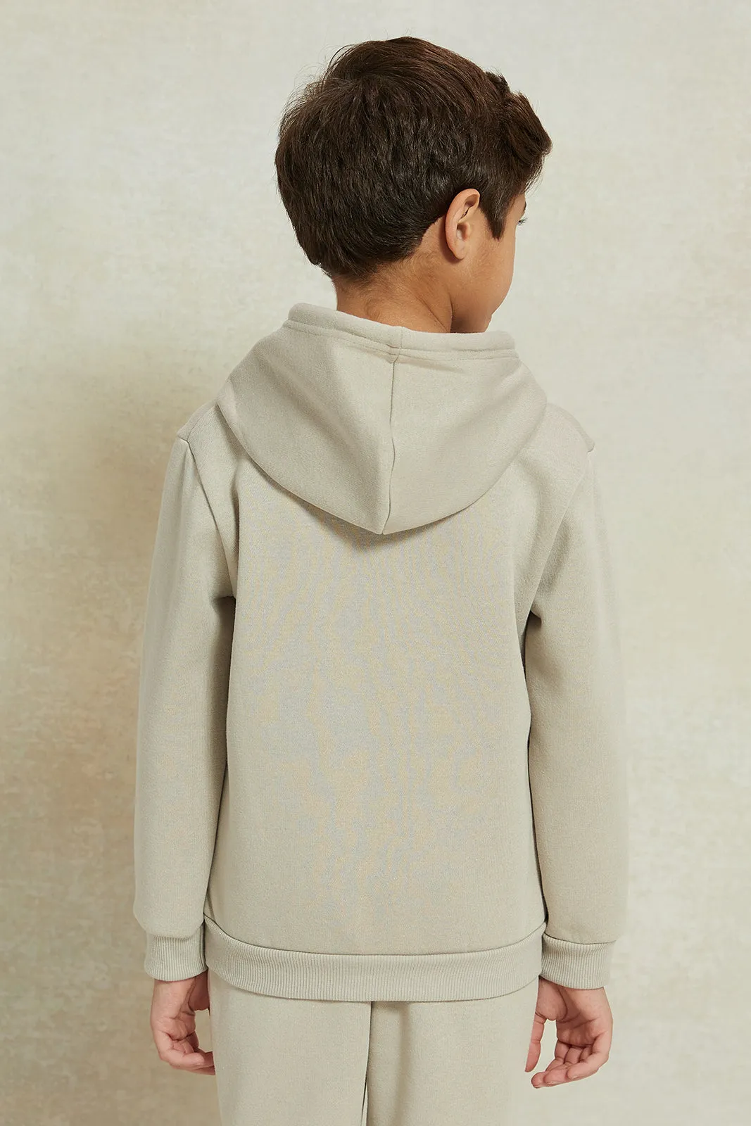 Boys Beige Printed Hooded Jogger Set (2 Piece) sold by Redtag product image thumbnail 4