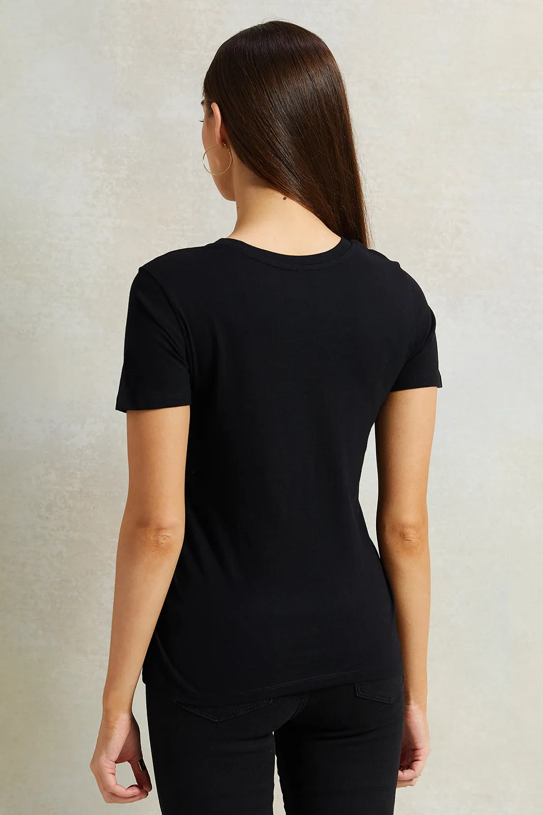 Women Black Claude Monet Printed T-Shirt sold by Redtag product image thumbnail 3