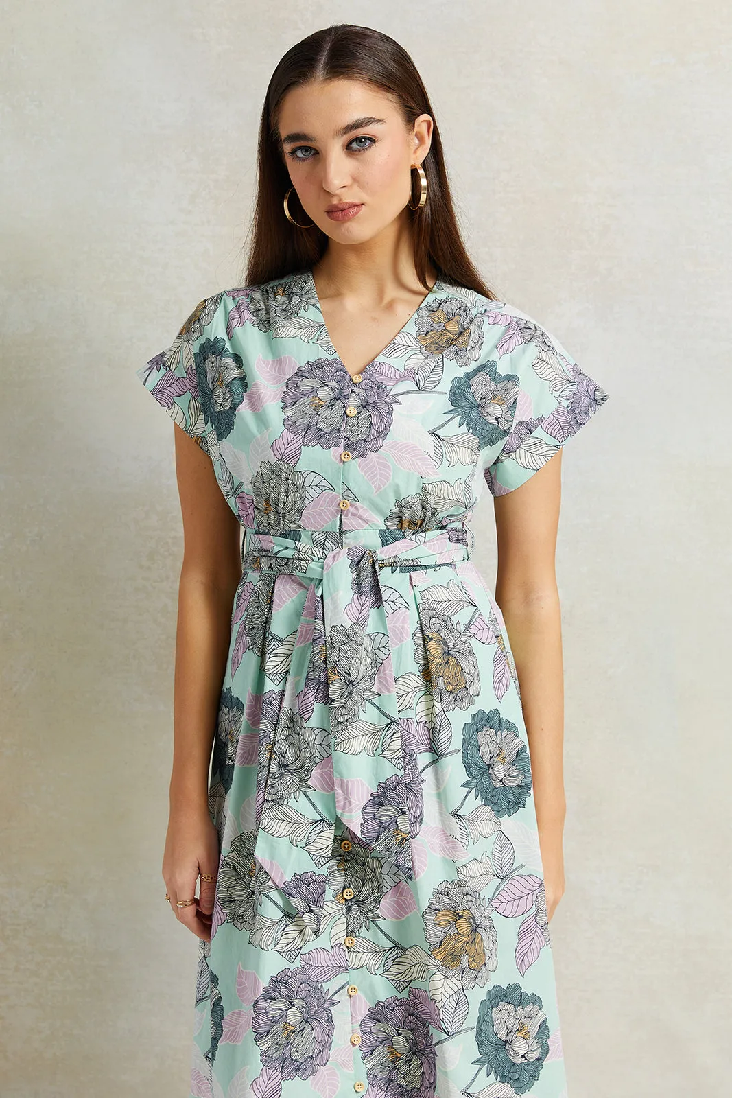 Women Blue Printed Dress sold by Redtag product image thumbnail 2