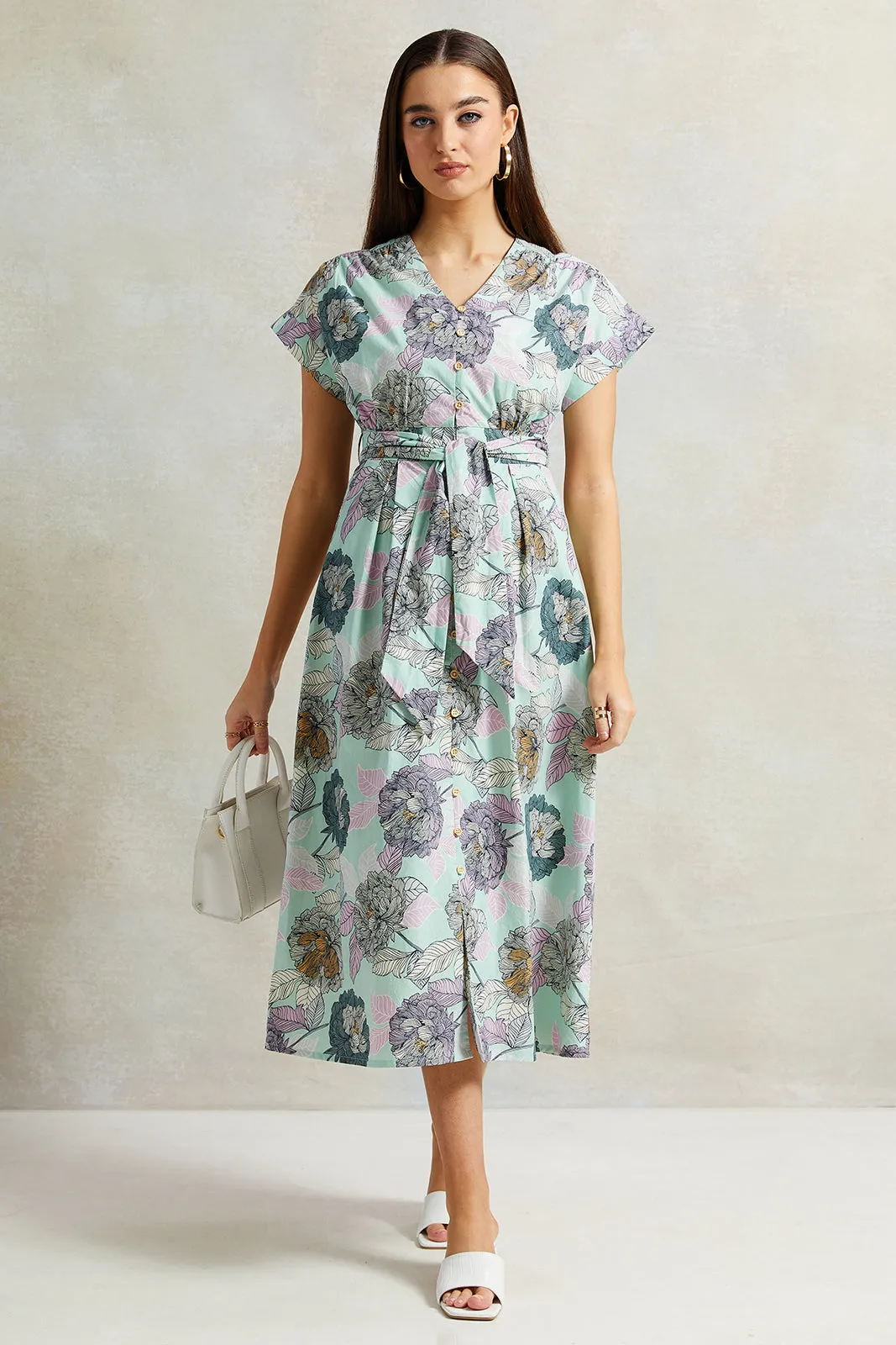 Women Blue Printed Dress sold by Redtag product image thumbnail 4