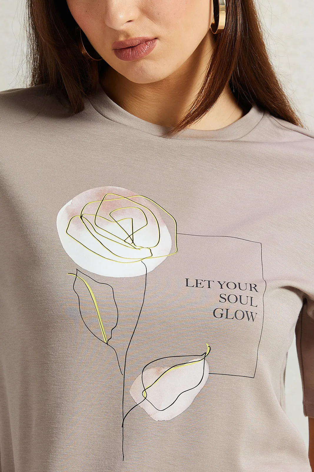 Women Beige Printed T-Shirt sold by Redtag product image thumbnail 4