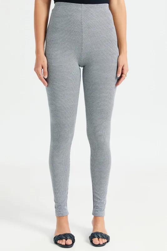 Women Grey Printed Leggings sold by Redtag