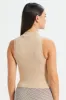 Women Beige High Neck Rib Top sold by Redtag