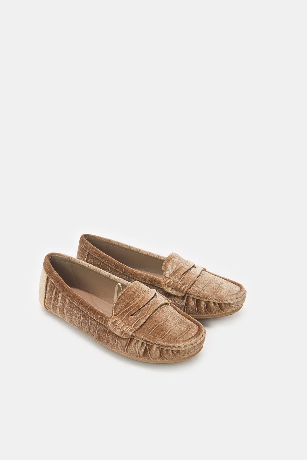 Women Brown Croc Effect Moccasin sold by Redtag product image thumbnail 2