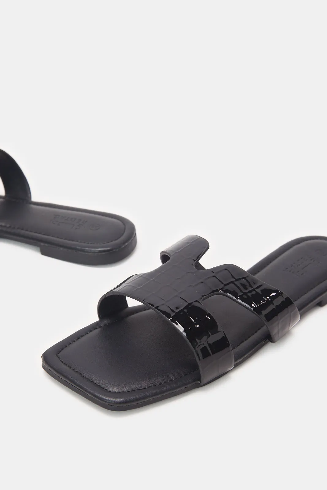 Women Solid Black Mule sold by Redtag product image thumbnail 3