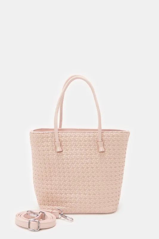 Women Pink Textured Handbag sold by Redtag
