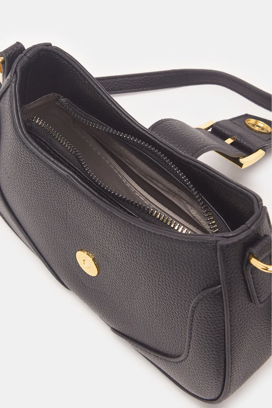 Women Black Solid Handbag sold by Redtag product image thumbnail 4