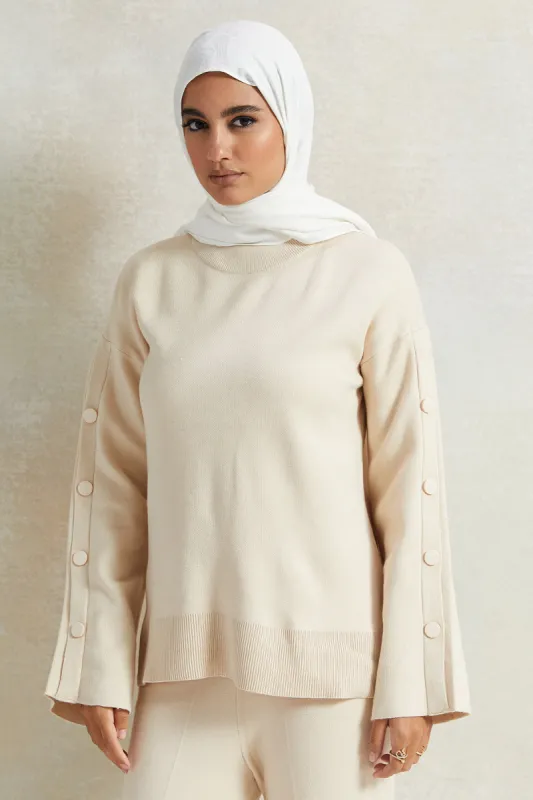 Women Beige Button Detailed Top sold by Redtag