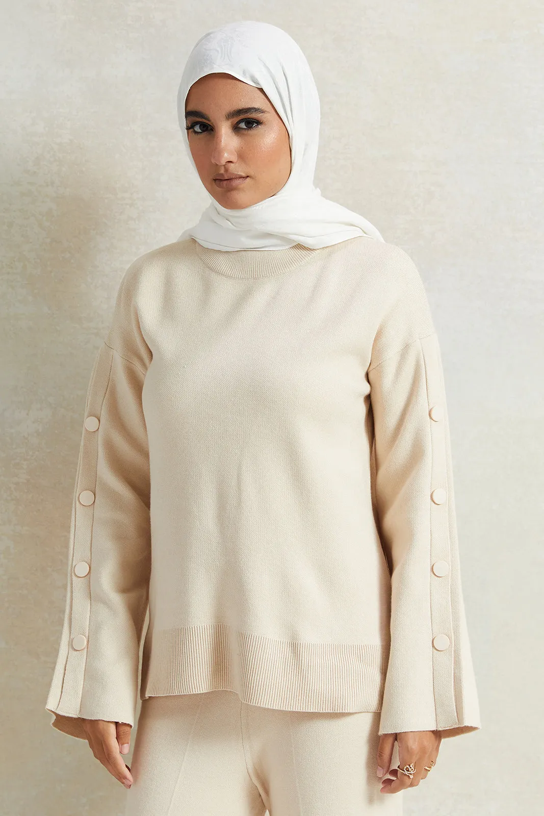 Women Beige Button Detailed Top sold by Redtag