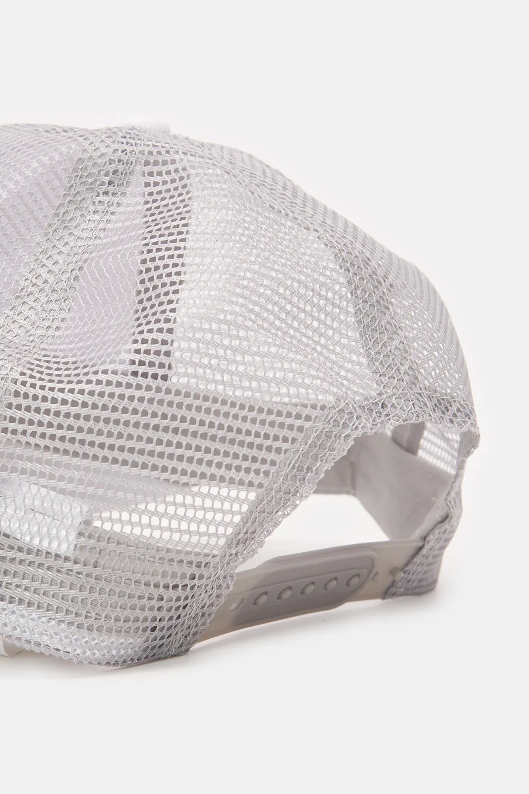 Men White And Grey Cap With Rubber Patch sold by Redtag product image thumbnail 3