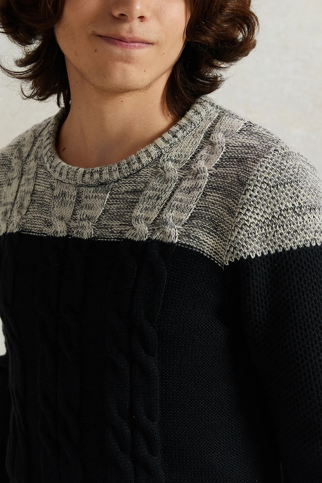 Senior Boys Black Knitted Sweater sold by Redtag product image thumbnail 4