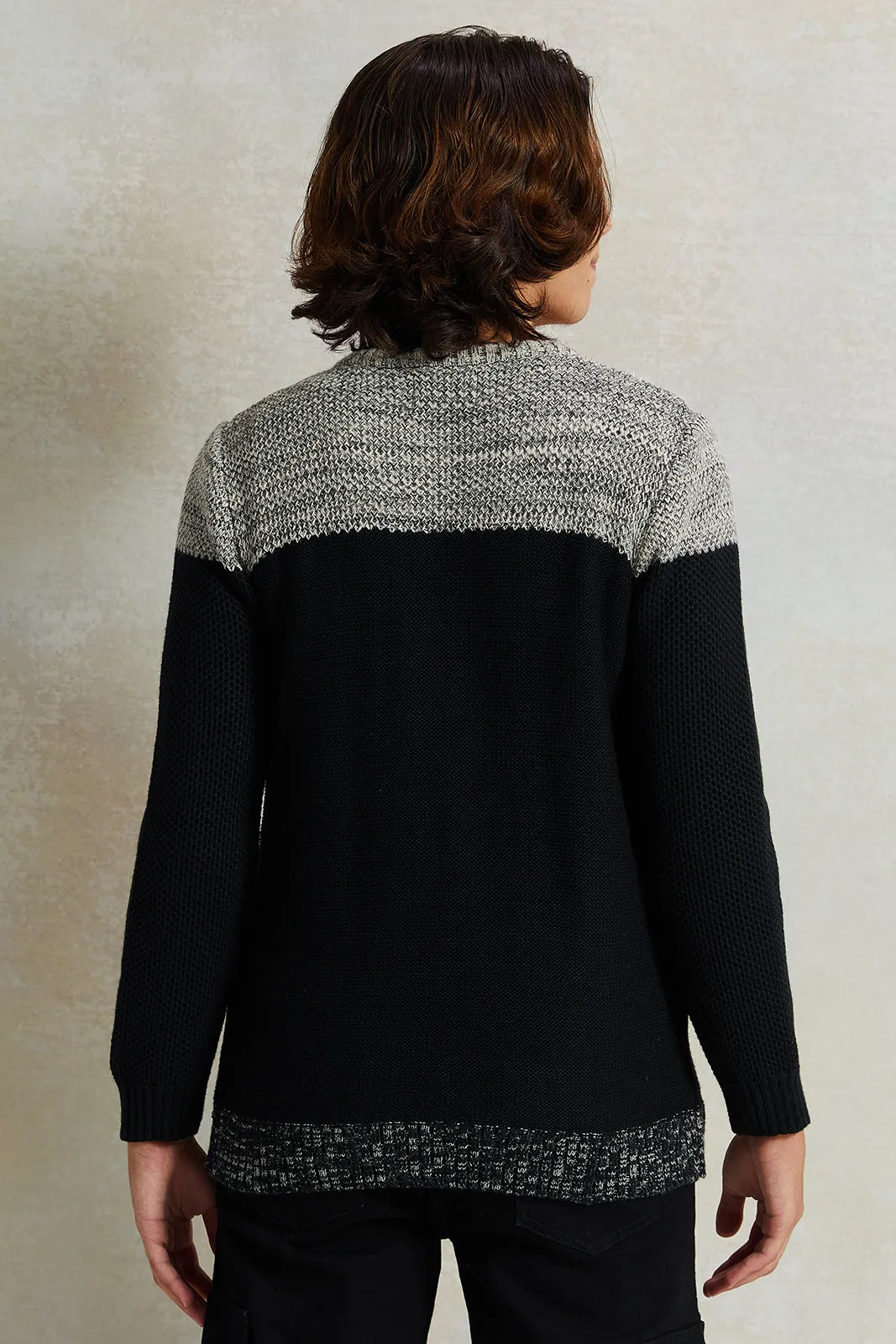 Senior Boys Black Knitted Sweater sold by Redtag product image thumbnail 3