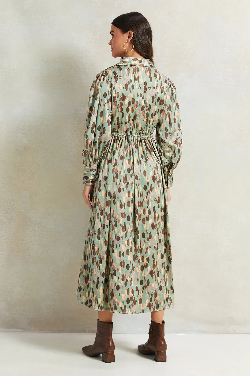 Women Mint Printed Collared Dress sold by Redtag product image thumbnail 3