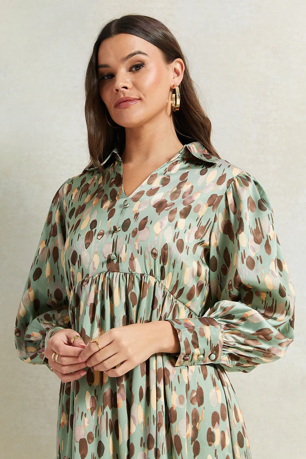 Women Mint Printed Collared Dress sold by Redtag product image thumbnail 2