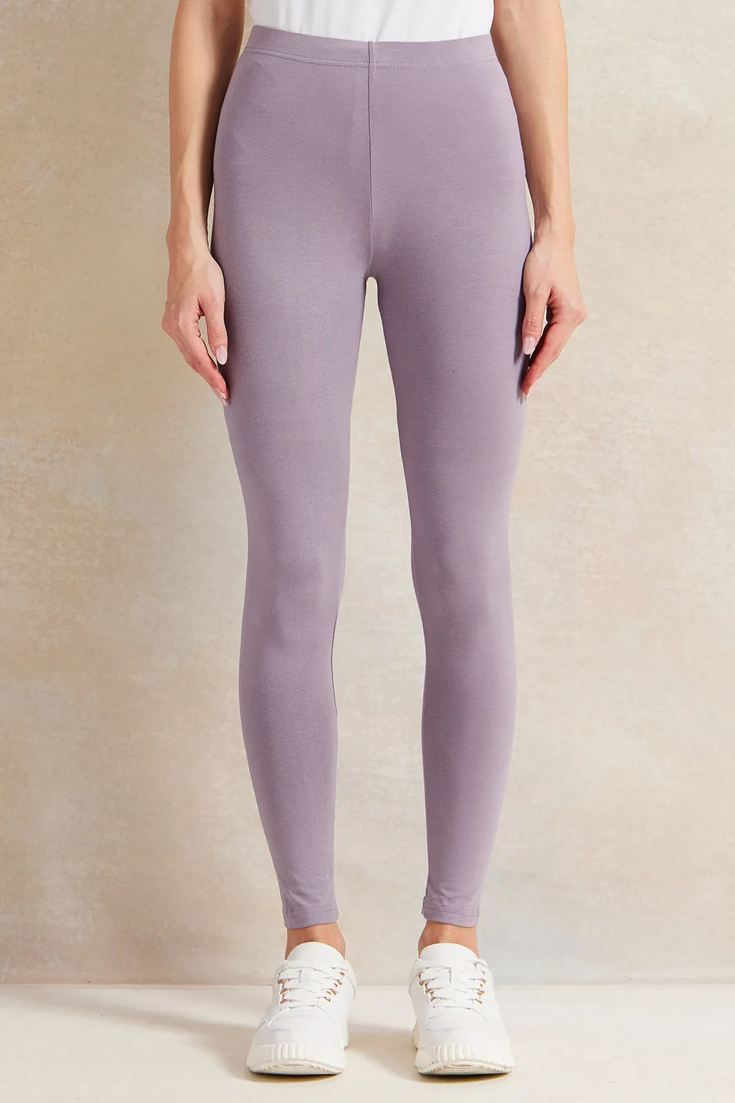 Women Lilac Long Length Leggings sold by Redtag