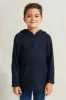 Boys Navy Solid Hooded Sweater sold by Redtag