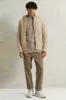 Men Beige Knitted Zip Thru Hoody With Faux Fur Lining sold by Redtag