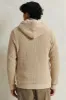 Men Beige Knitted Zip Thru Hoody With Faux Fur Lining sold by Redtag