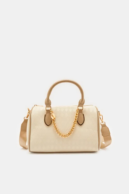 Women Beige Embellished Bollin Bag sold by Redtag