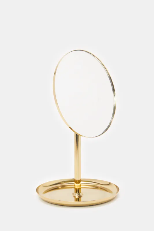 Gold Single Side Mirror With A Tray sold by Redtag