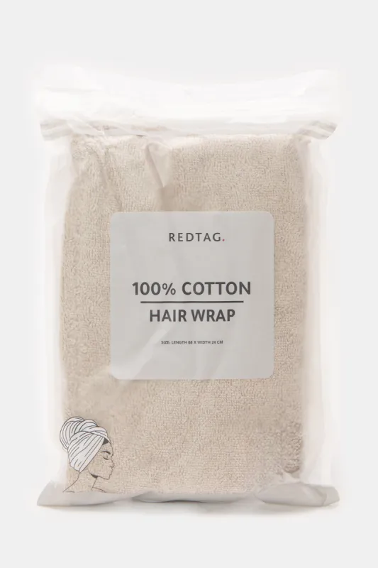 Beige Cotton Hair Wrap sold by Redtag