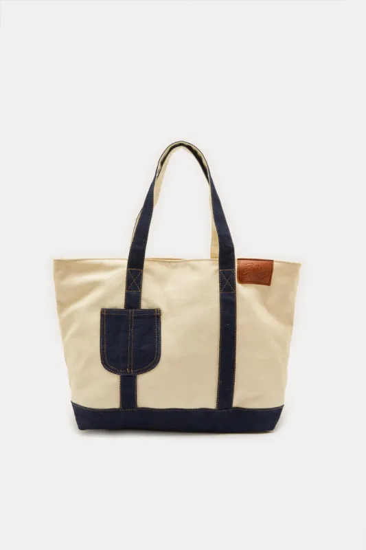 Women Beige Shopper With Handles sold by Redtag