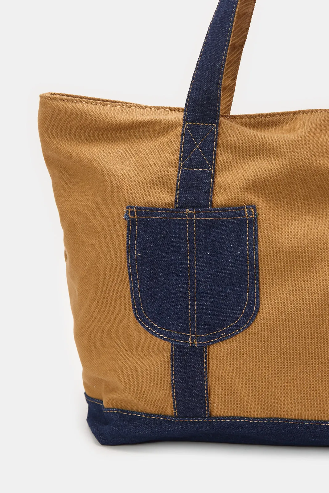 Women Beige Zipper Shopper sold by Redtag product image thumbnail 3