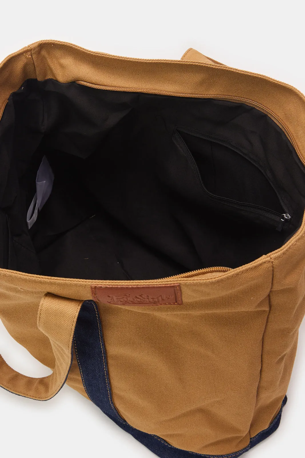 Women Beige Zipper Shopper sold by Redtag product image thumbnail 4