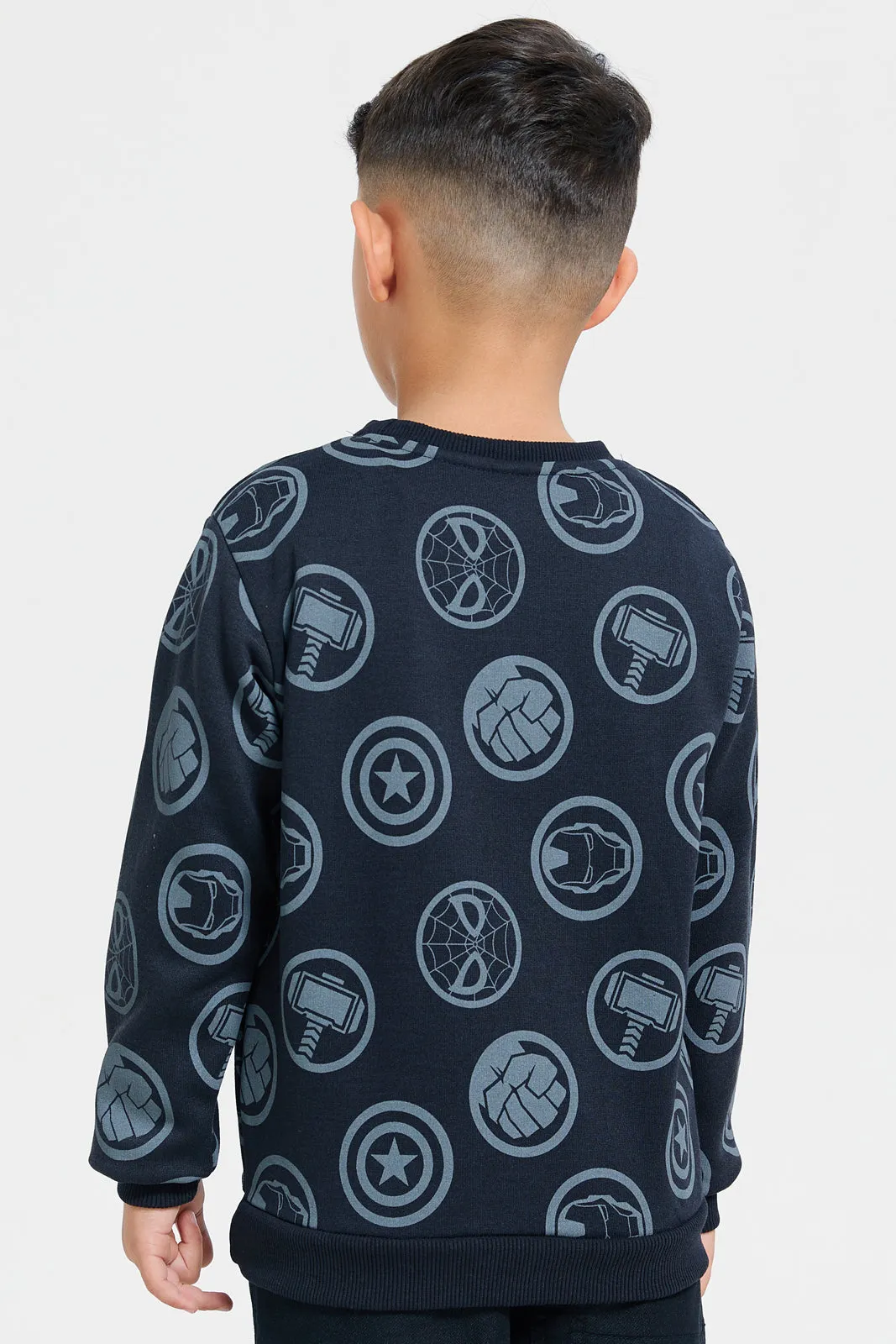 Boys Black Marvel Printed Sweatshirt sold by Redtag product image thumbnail 3