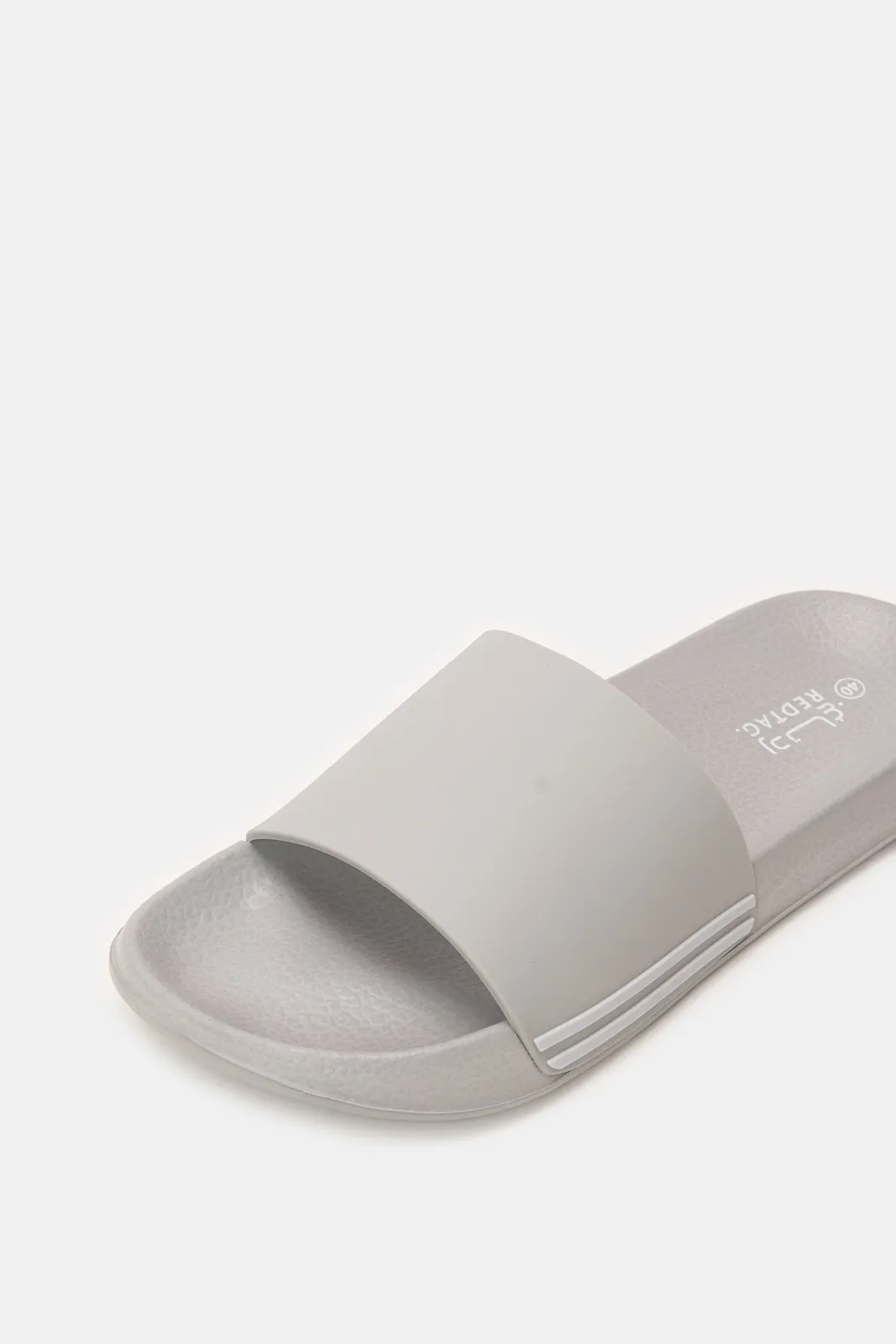 Men Grey Striped Slide sold by Redtag product image thumbnail 3