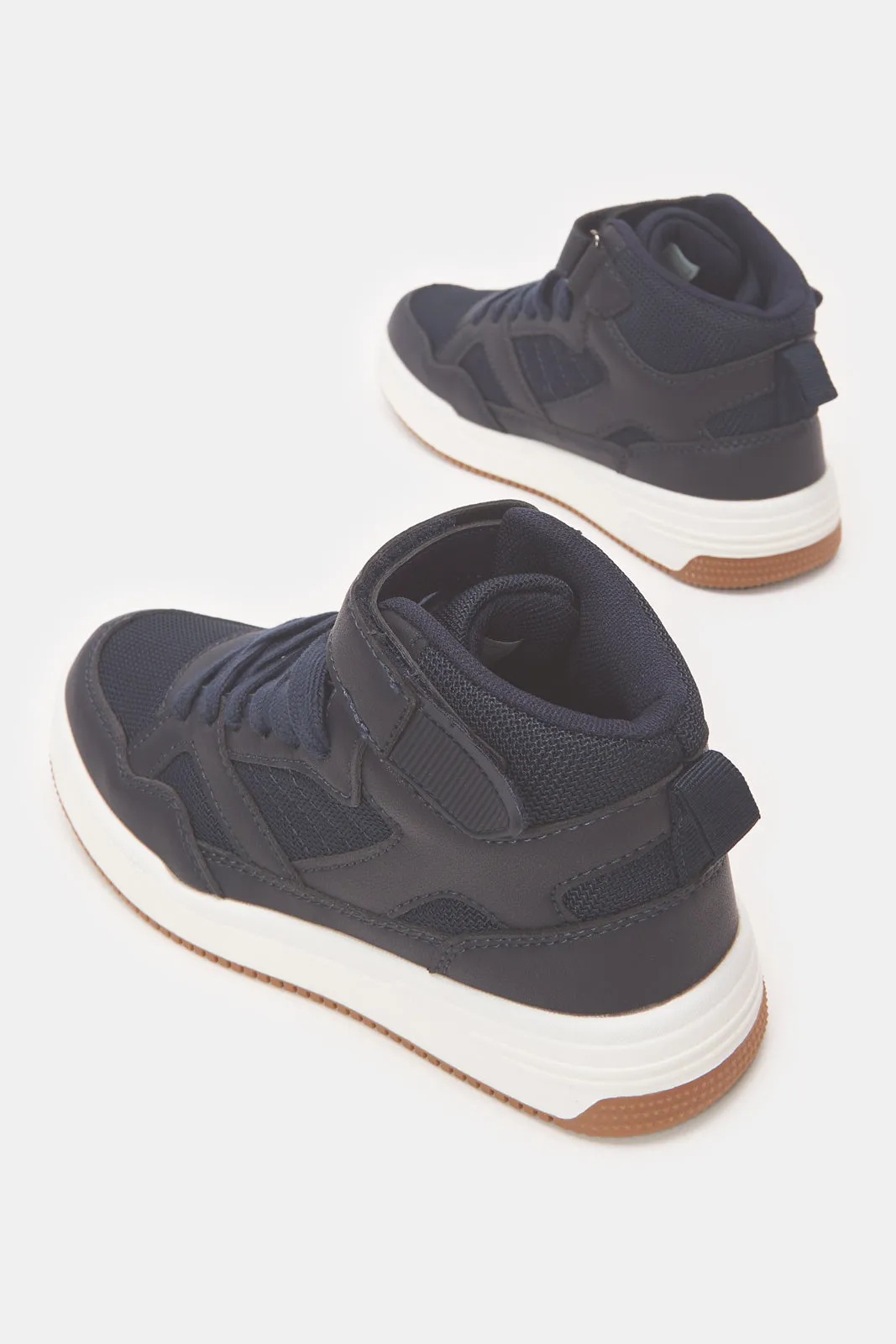 Senior Boys Navy High Top Sneakers sold by Redtag product image thumbnail 4