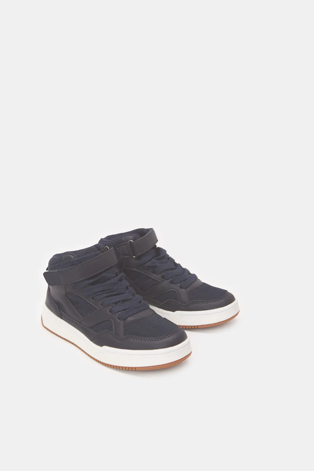 Senior Boys Navy High Top Sneakers sold by Redtag product image thumbnail 2