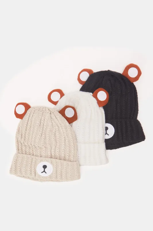 Boys Assorted Knitted Cap Set (3 Piece) sold by Redtag