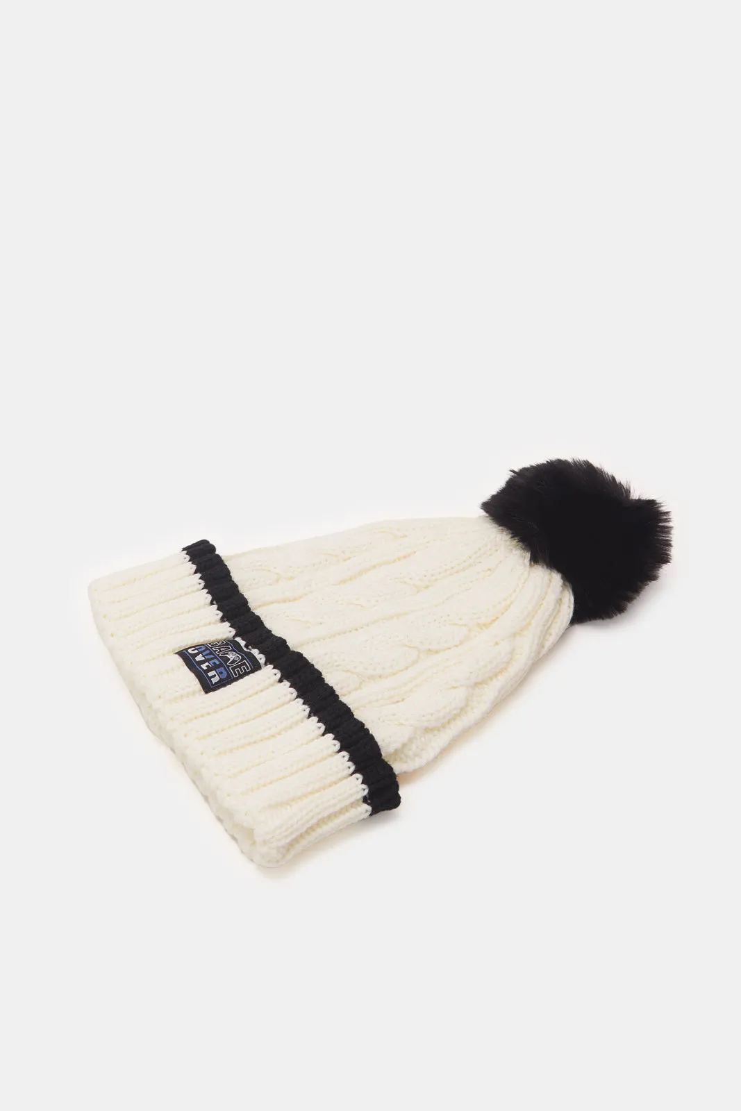 Boys Cream Knitted Cap sold by Redtag product image thumbnail 2