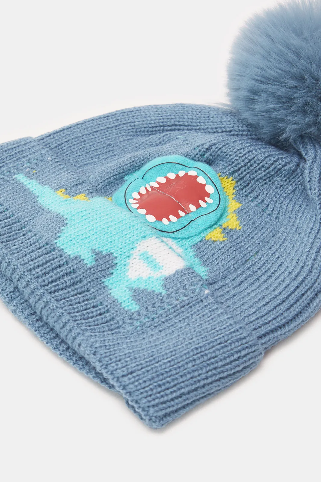 Boys Blue Knitted Cap With Gloves (2 Piece) sold by Redtag product image thumbnail 3