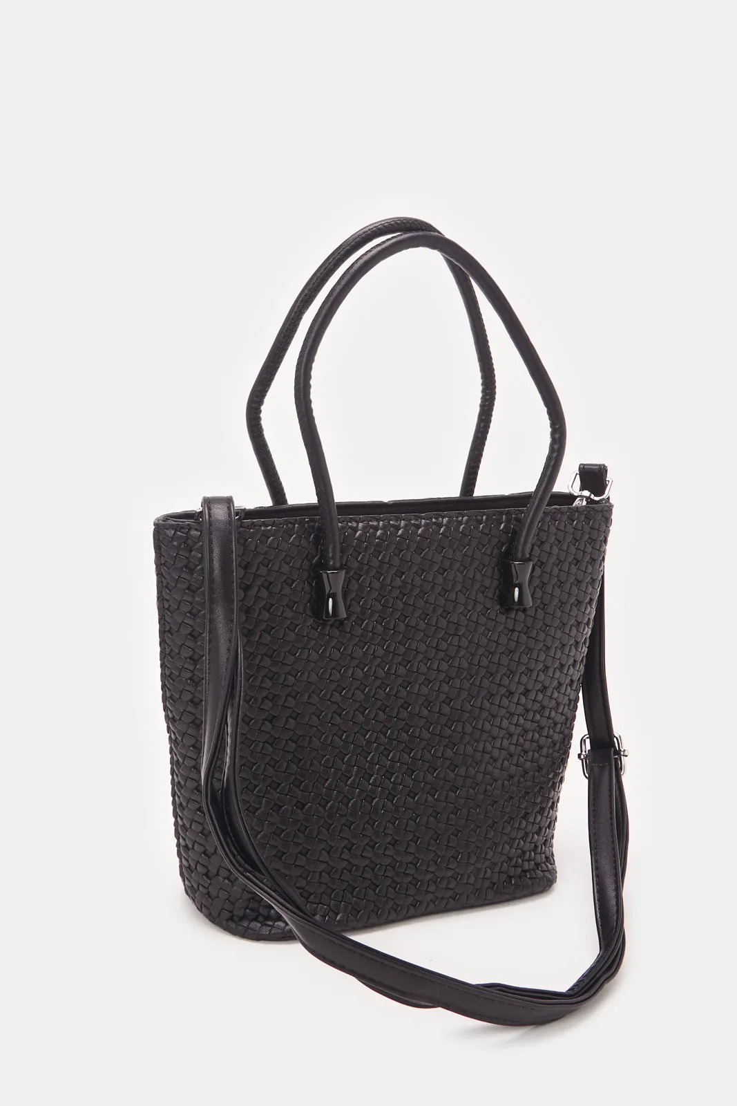 Women Black Textured Handbag sold by Redtag product image thumbnail 2