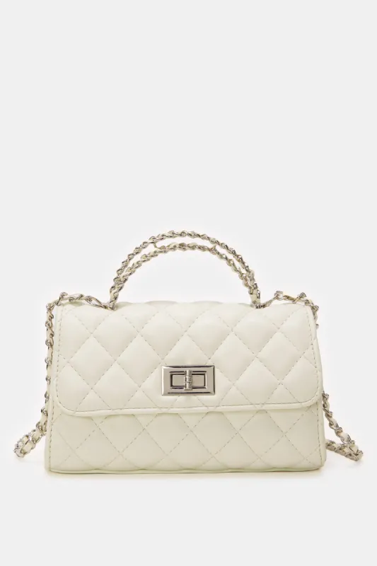 Women Beige Textured Handbag sold by Redtag